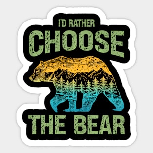 The Bear In Woods 2024 I Pick The Bear Women Sticker